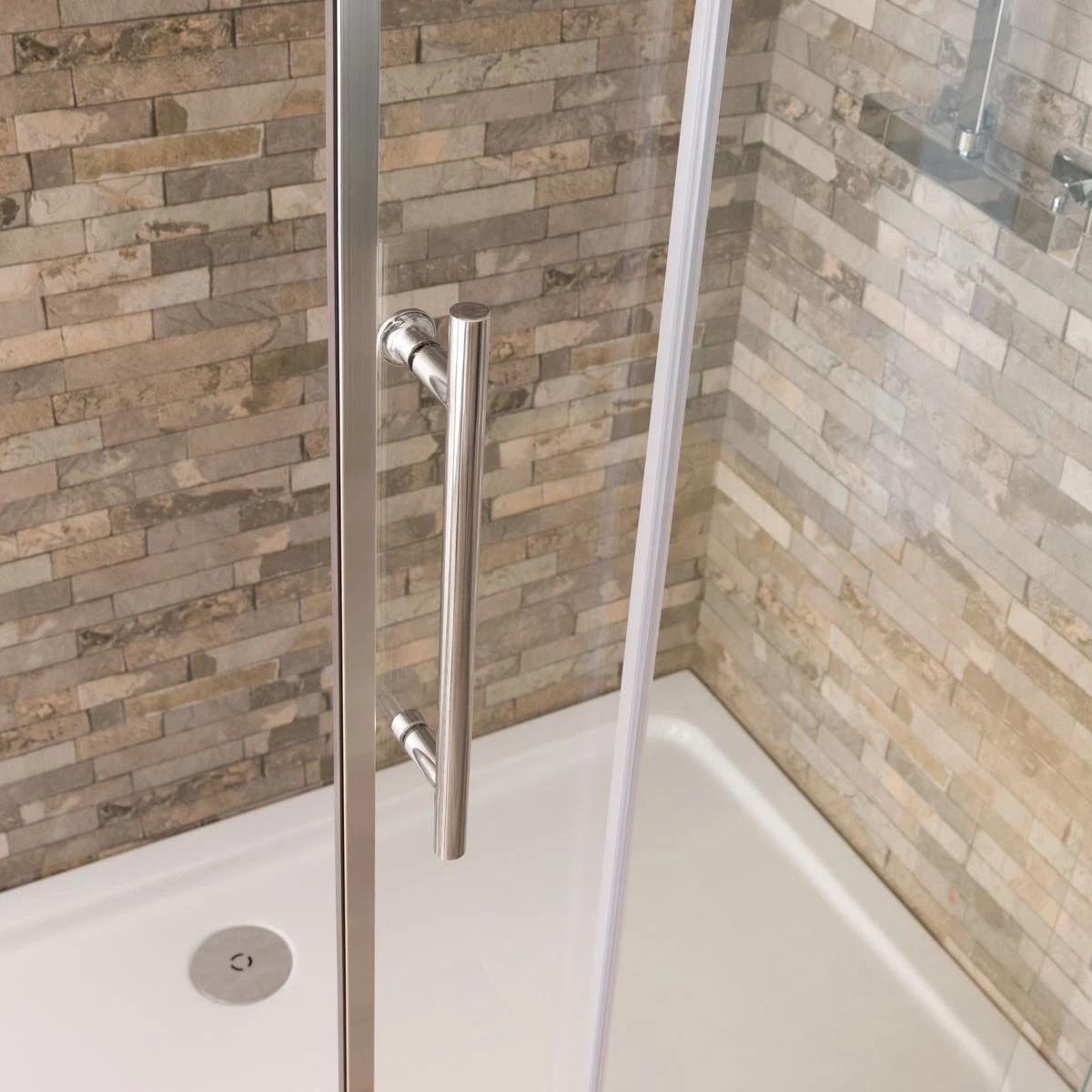 Crystal 6mm Chrome Offset Quadrant Shower Enclosure 1400x800mm