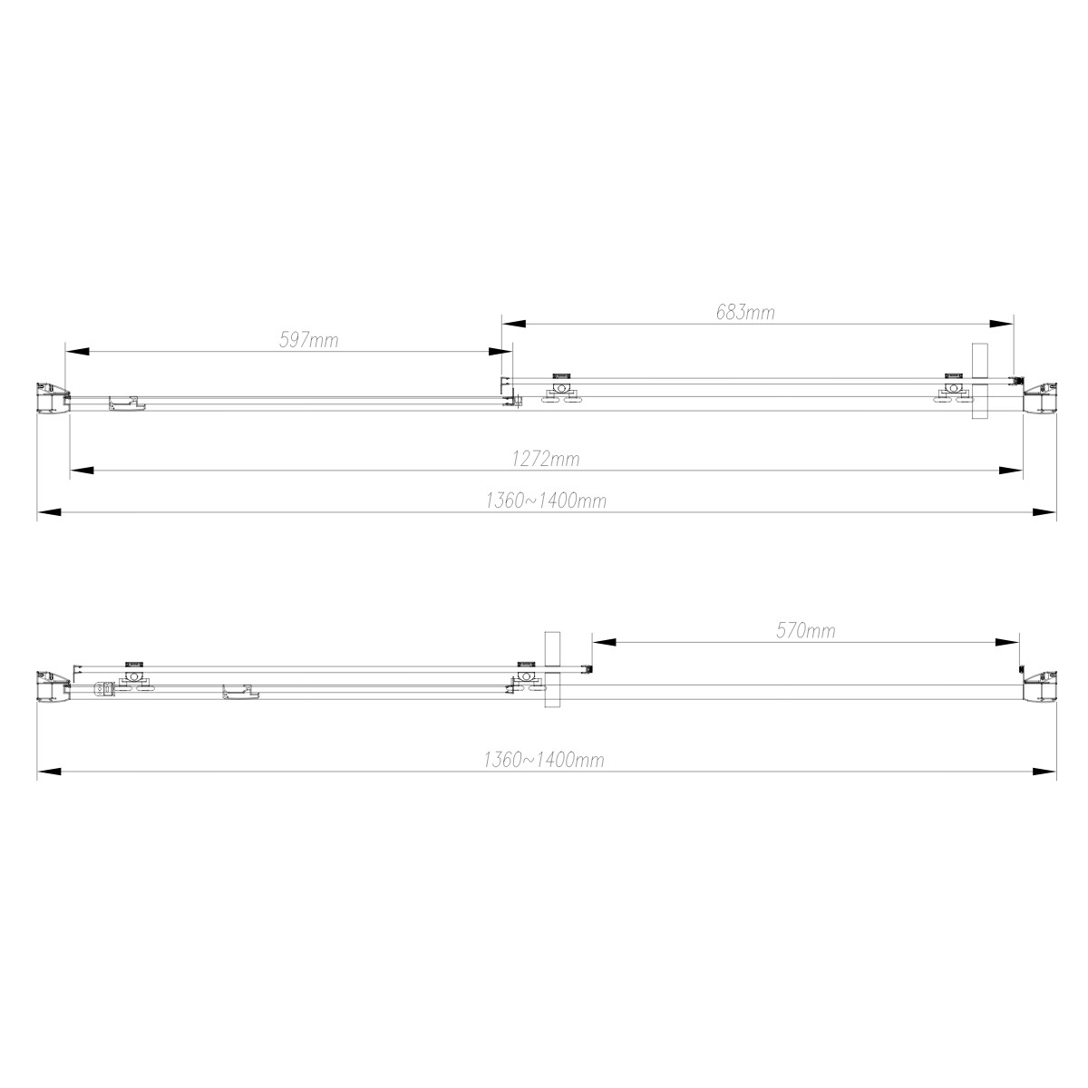 Emerald 8mm Chrome Sliding Shower Door 1400mm