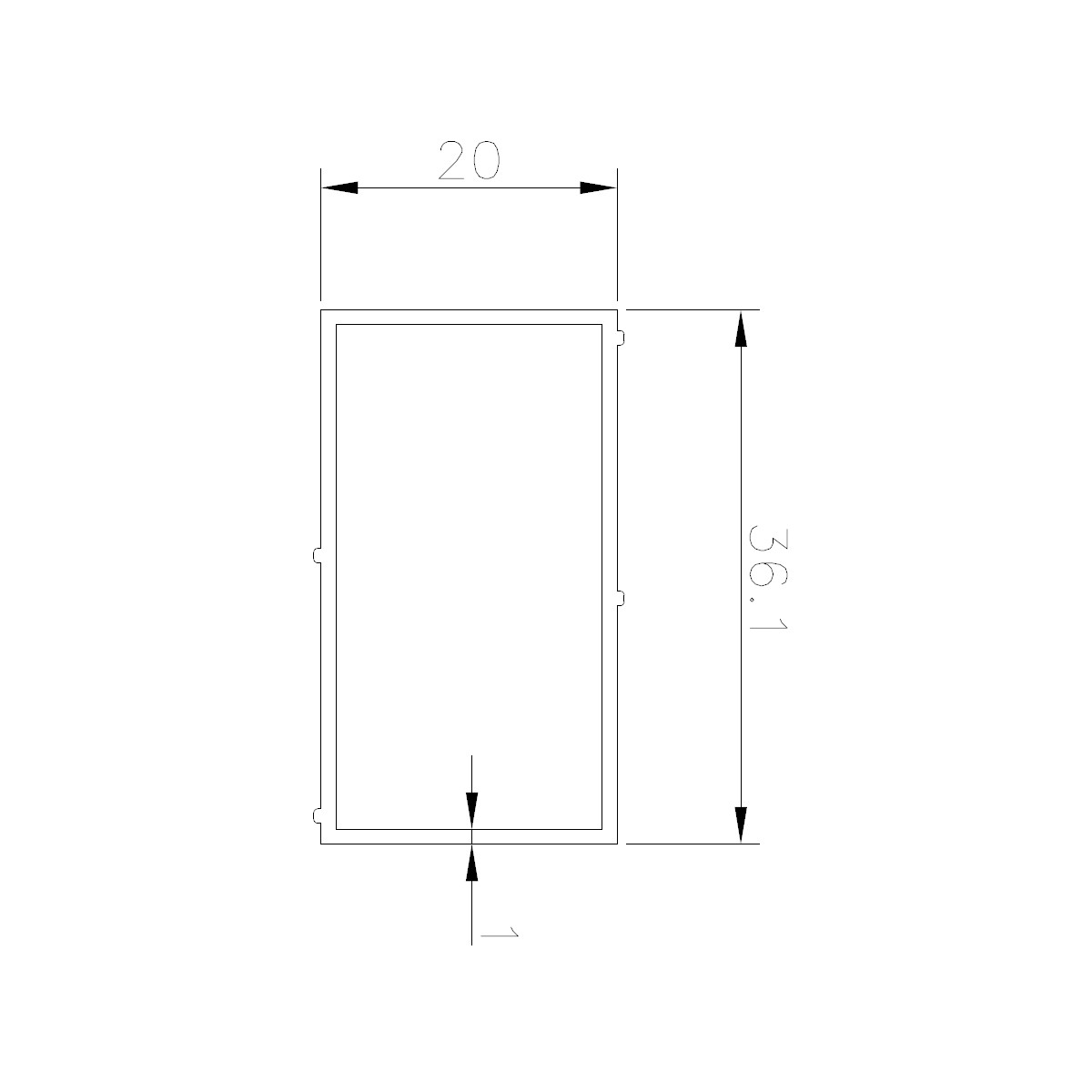 Emerald 8mm Chrome Extension Profile 20mm