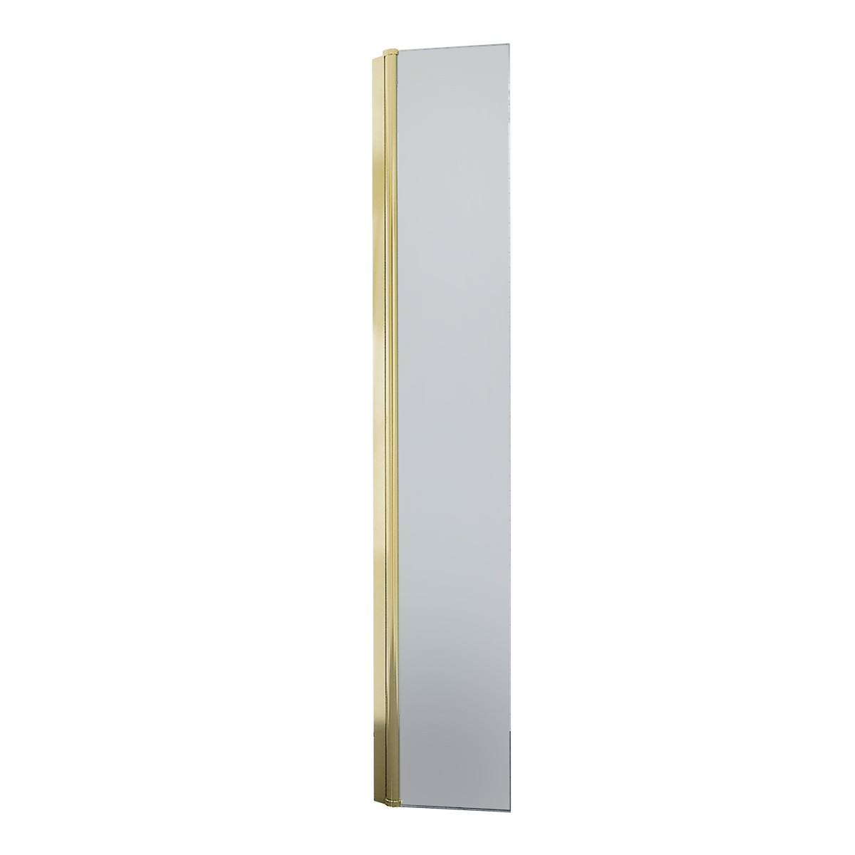 Sapphire 8mm Clear Glass Wet Room Hinged Deflector Panel Brushed Brass 300mm