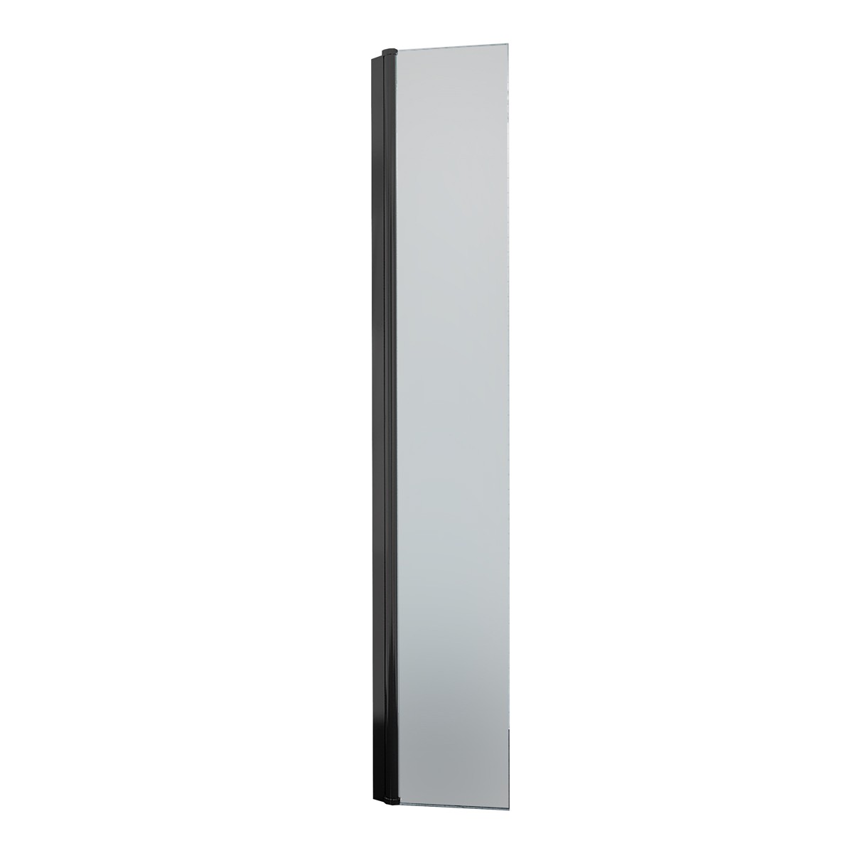 Sapphire 8mm Clear Glass Wet Room Hinged Deflector Panel Matt Black 300mm