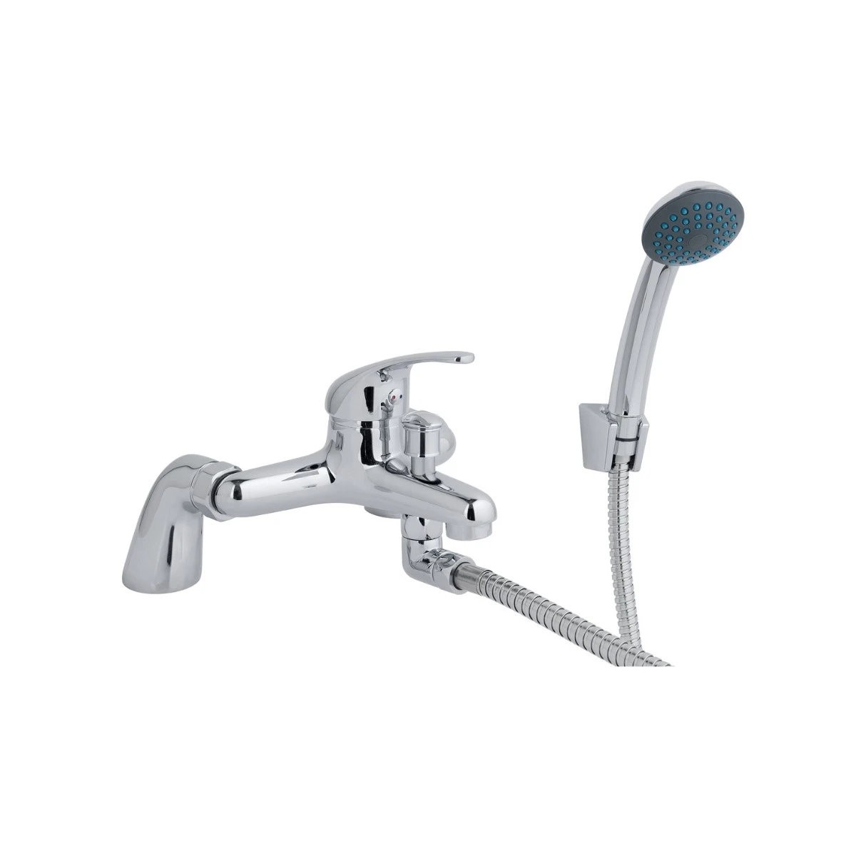 Dee Chrome Bath Shower Mixer & Basin Mono Mixer Tap with Sprung Waste