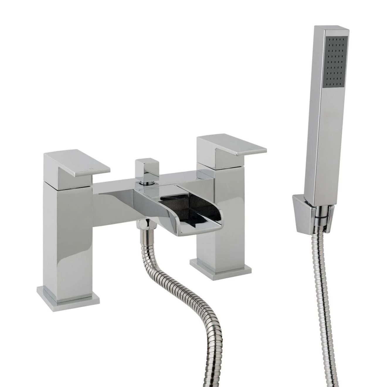 Trent Waterfall Chrome Bath Shower Mixer & Basin Mono Mixer Tap with Click Waste