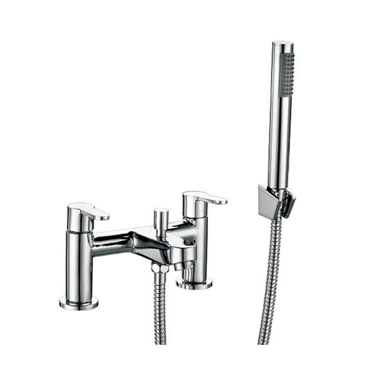 Tweed Chrome Bath Shower Mixer & Basin Mono Mixer Tap with Click Waste