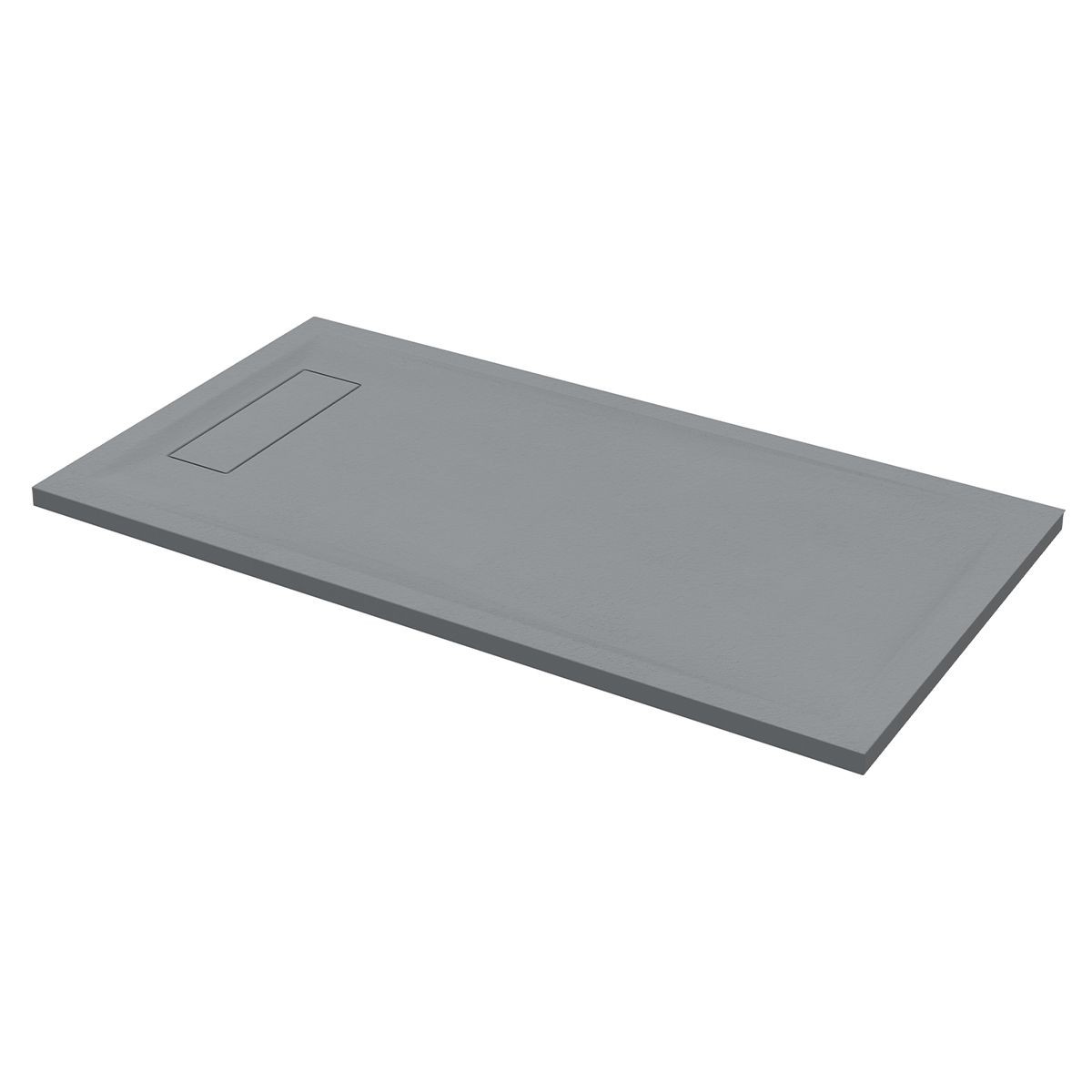 Nordic Grey Slate Effect Rectangular Stone Resin Shower Tray 1200x900mm