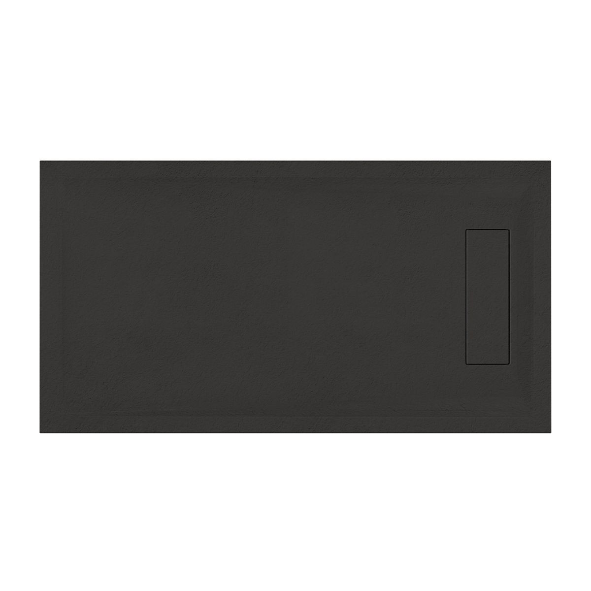 Nordic Black Slate Effect Rectangular Stone Resin Shower Tray 1400x800mm