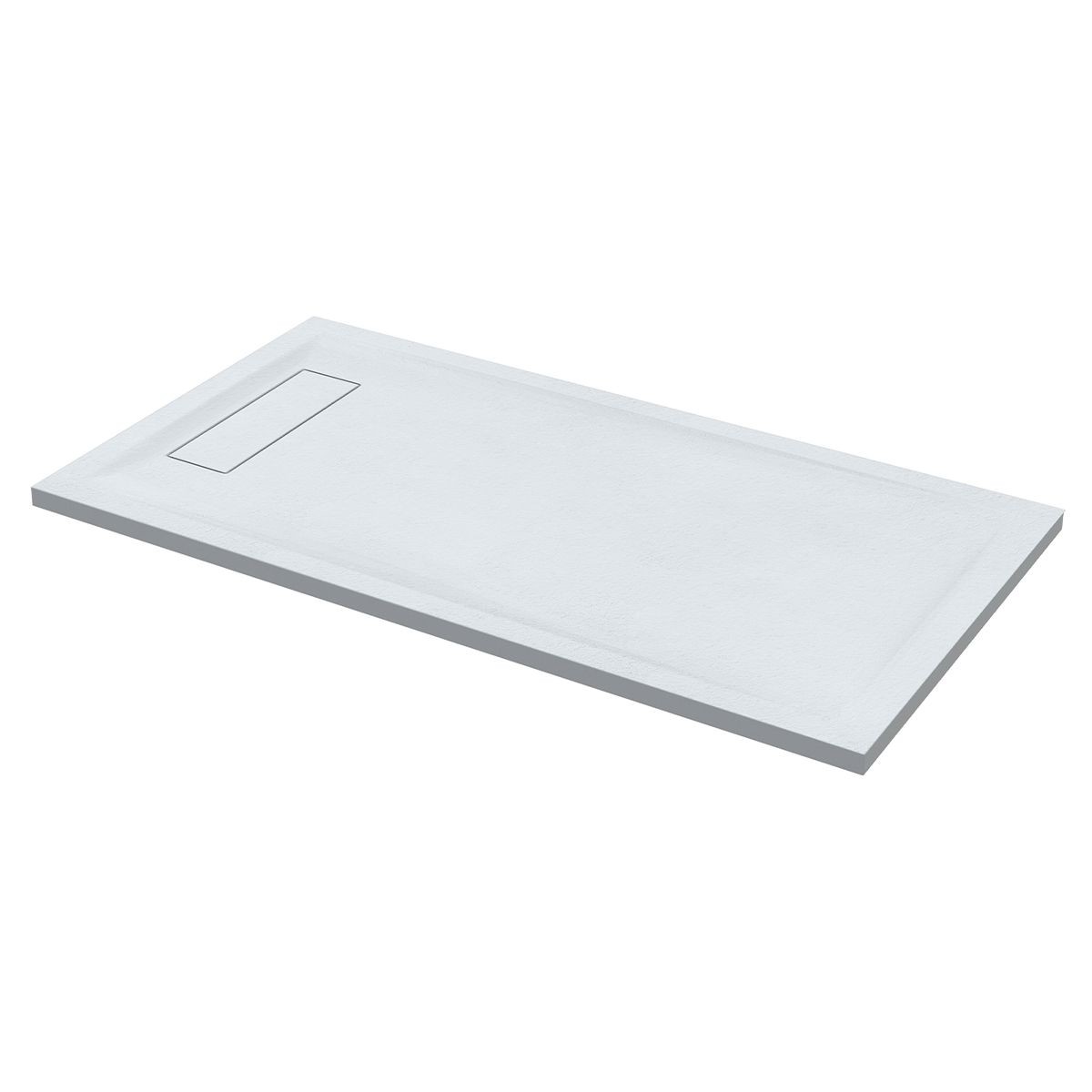 Nordic White Slate Effect Rectangular Stone Resin Shower Tray 1400x800mm