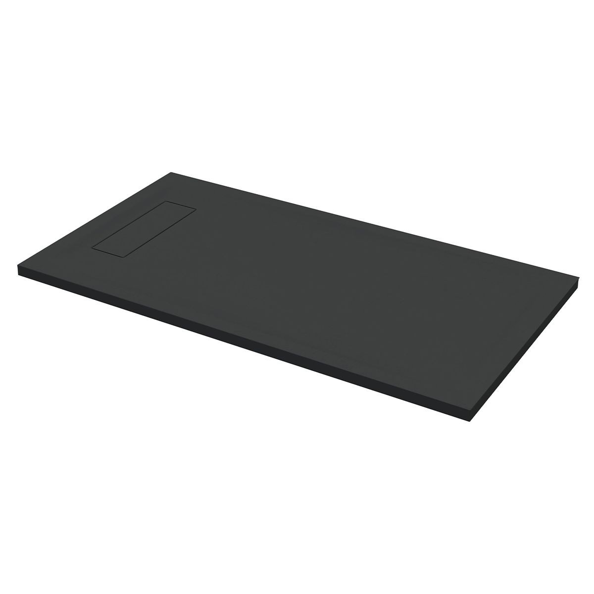 Nordic Black Slate Effect Rectangular Stone Resin Shower Tray 1500x800mm
