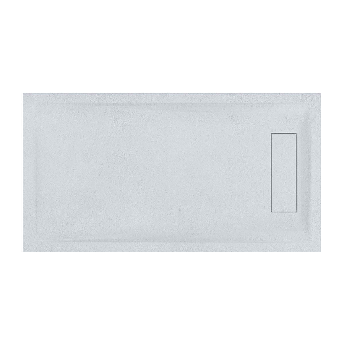 Nordic White Slate Effect Rectangular Stone Resin Shower Tray 1600x900mm
