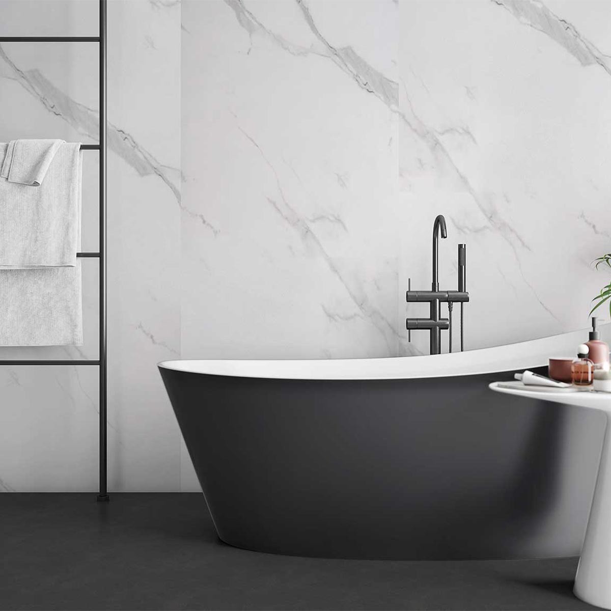Carrara Marble Matt Tongue & Groove Wall Panels 2600x250mm (Pack of 4)
