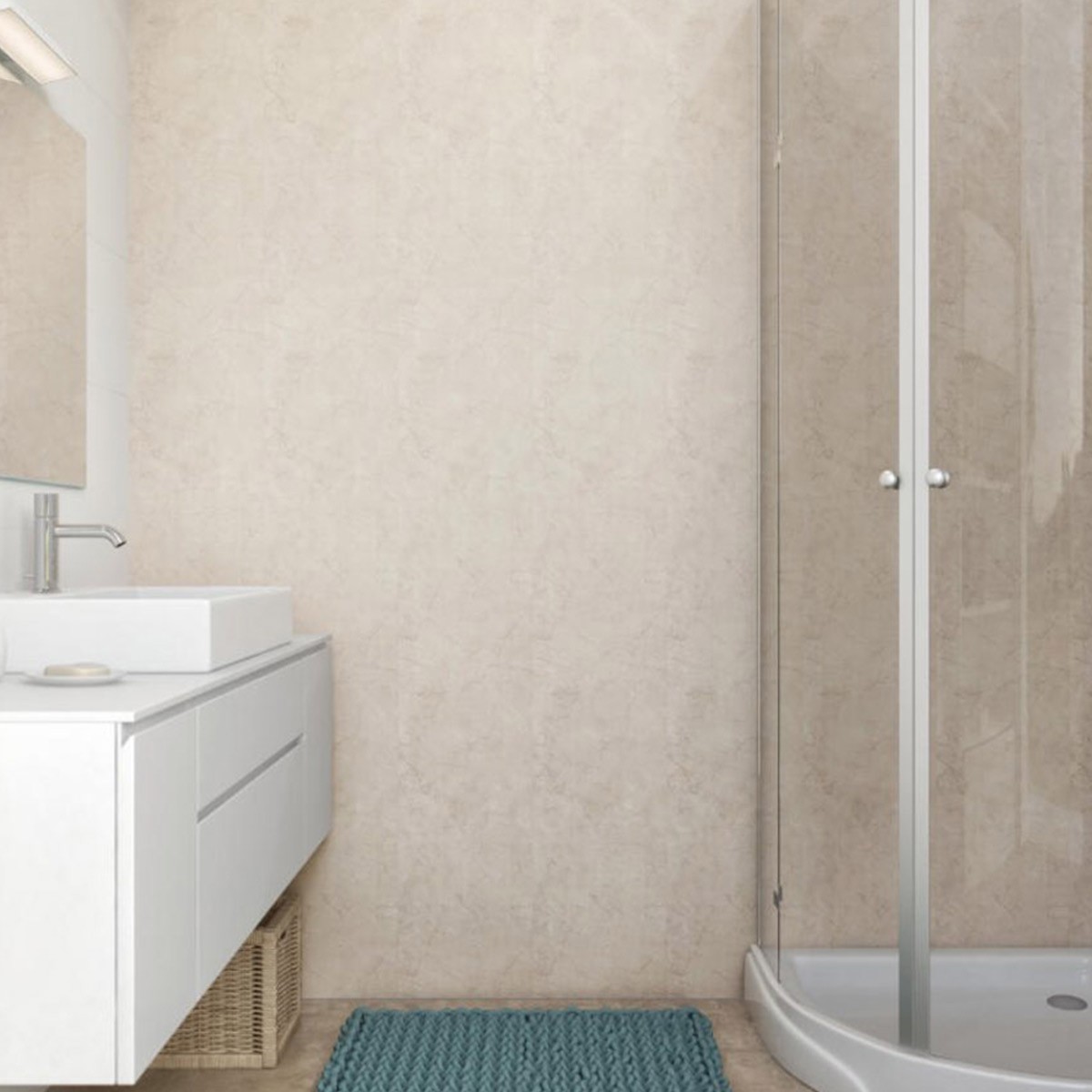 Neptune Travertine Tongue & Groove Shower Panel 2400x1000mm