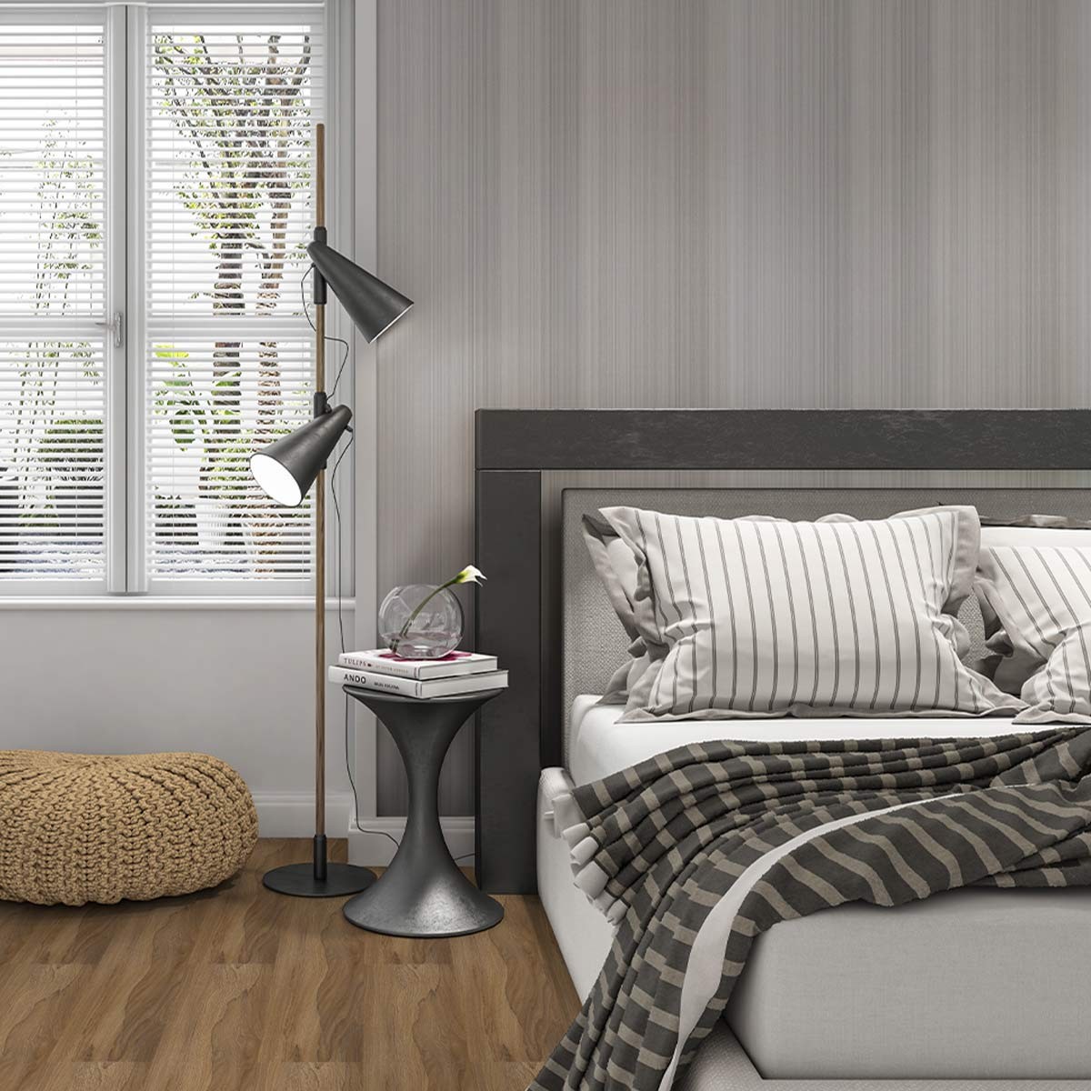 Neptune Stripes Dark Grey Tongue & Groove Shower Panel 2400x1000mm