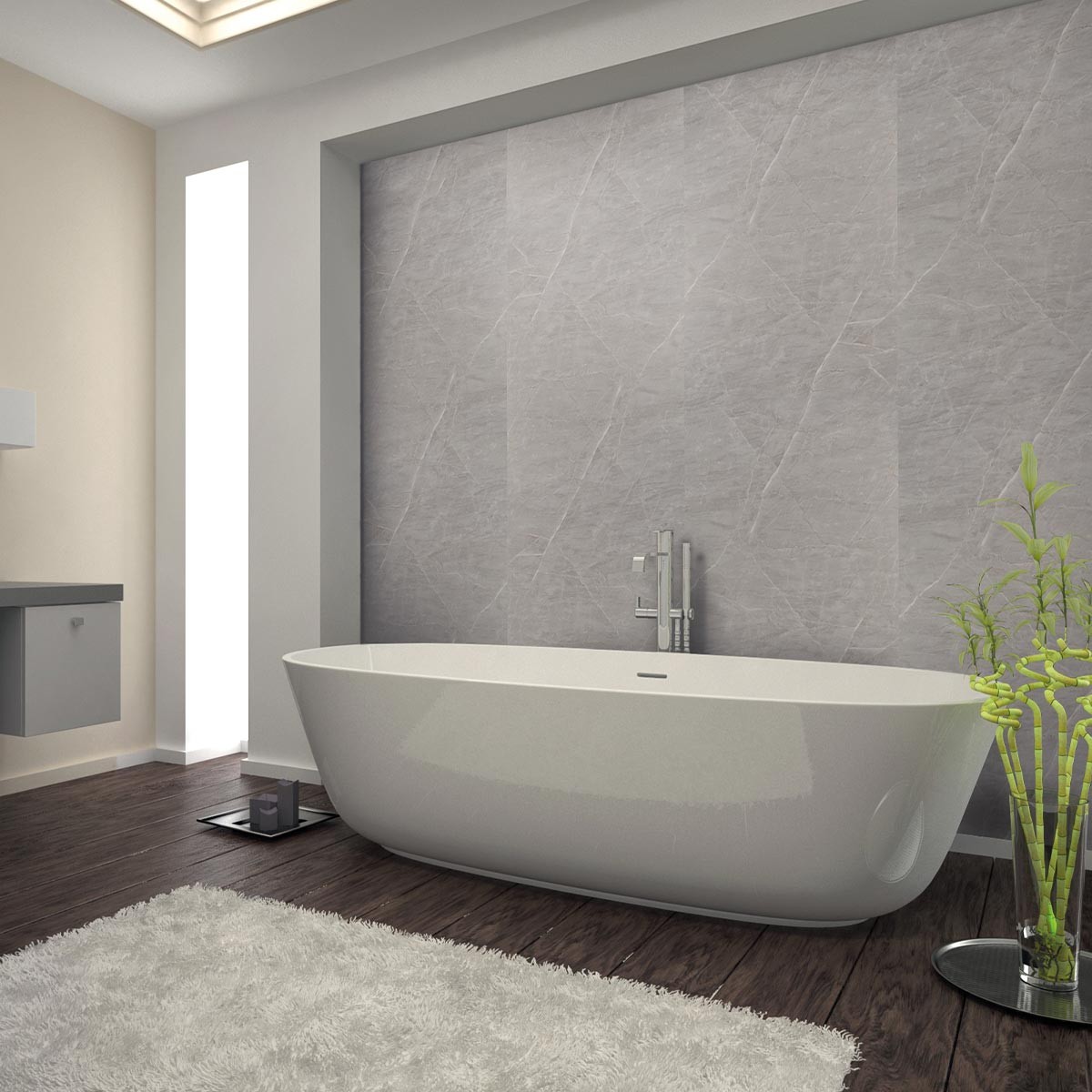 Neptune Pietra Grey Tongue & Groove Shower Panel 2400x1000mm