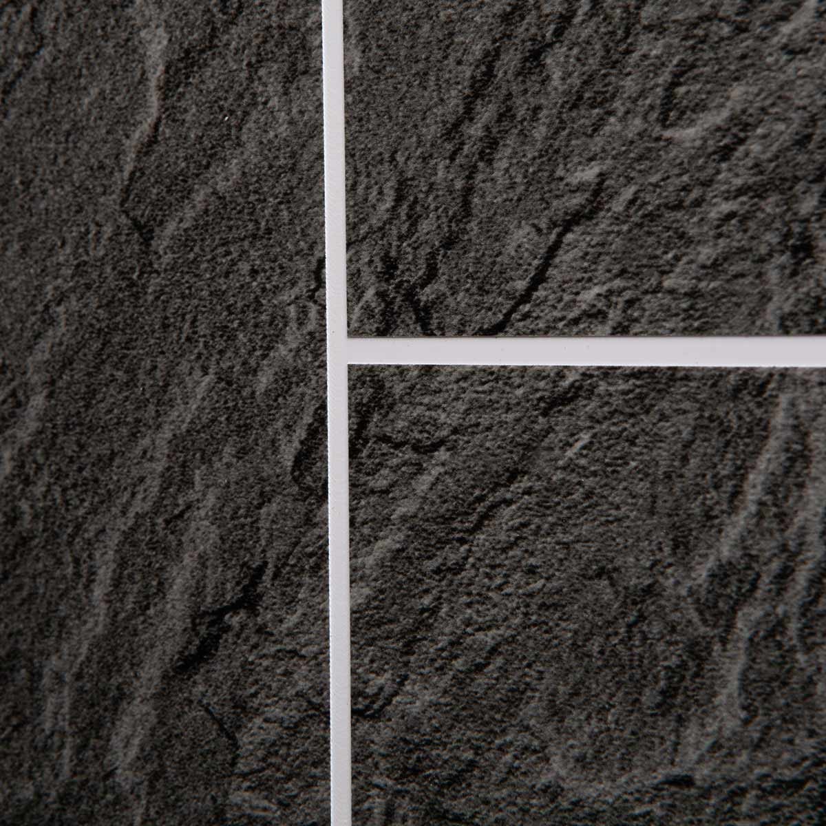 Neptune Riven Slate Tile Effect Tongue & Groove Shower Panel 2400x1000mm