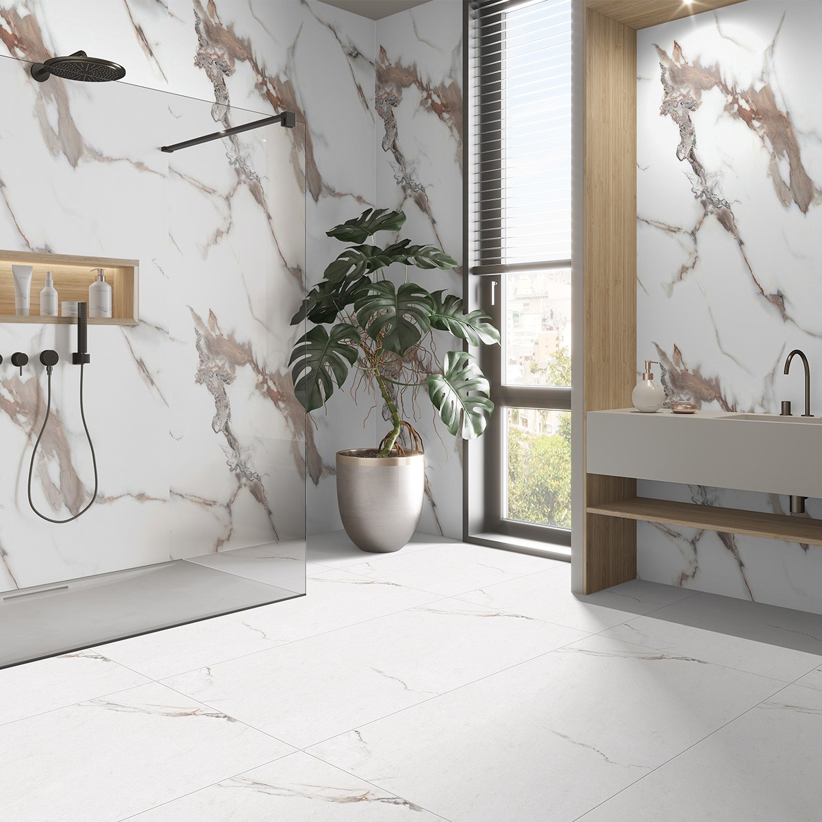 Neptune Bronze Carrara Super Matt Shower Panel 2400x1000mm