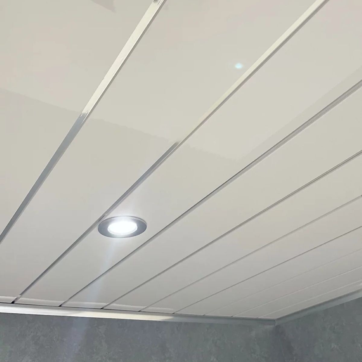 White Chrome Tongue & Groove  Ceiling Panels 2600mm x 250mm (Pack of 4)
