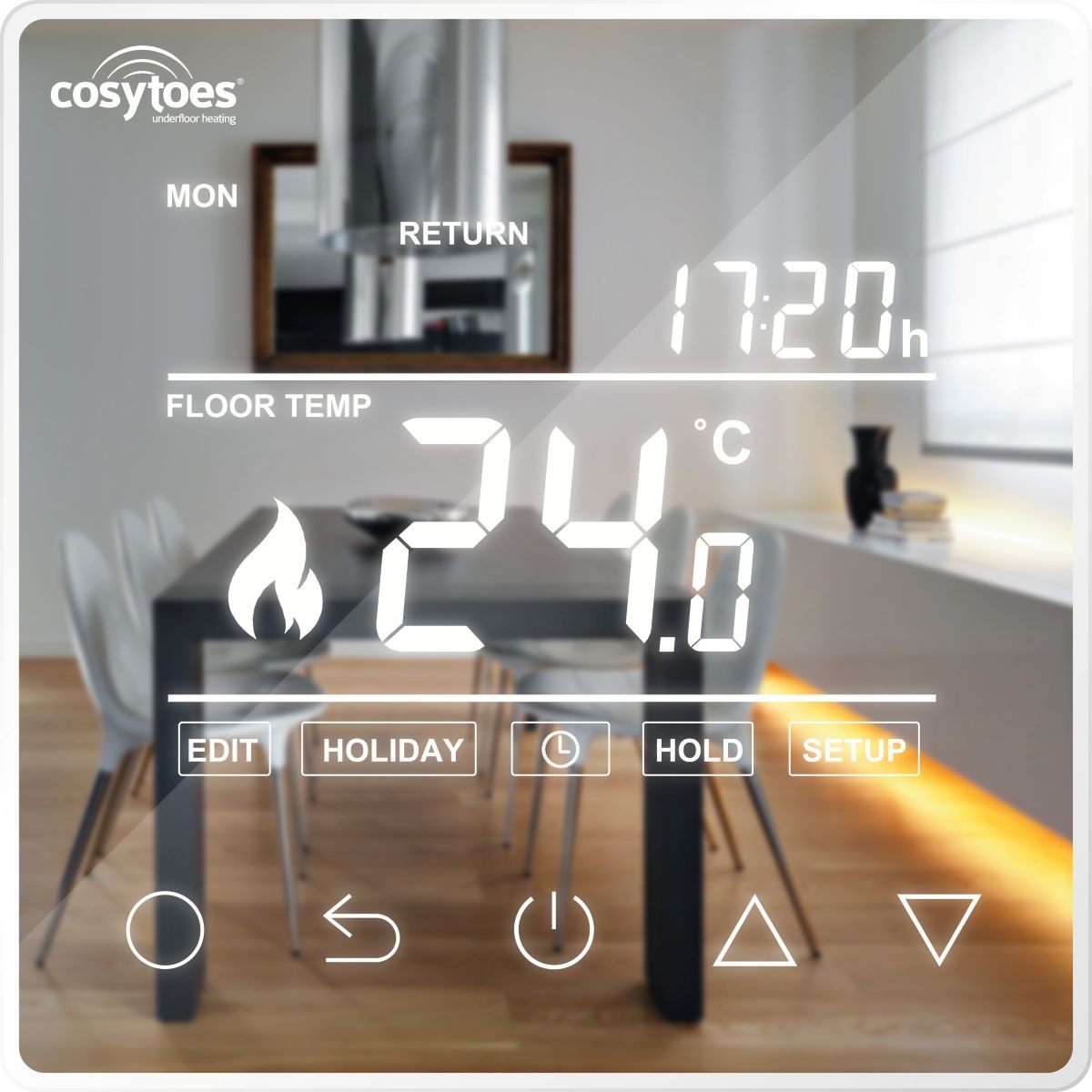 Mirage White Touch Timer Thermostat