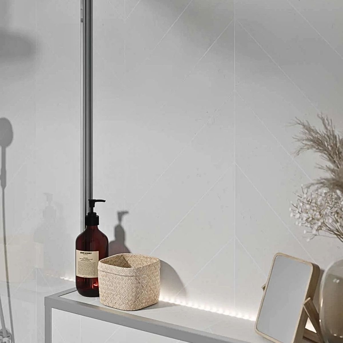 Fibo Grey Cement Chevrol Tile Wall Panel 2400x600mm