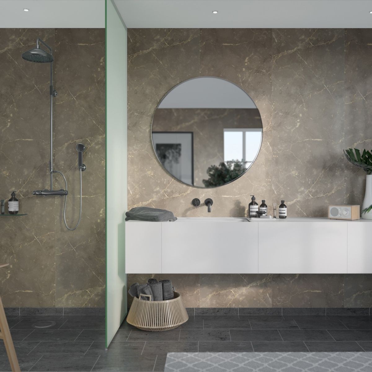 Fibo Golden Brown Marble Wall Panel 2400x600mm