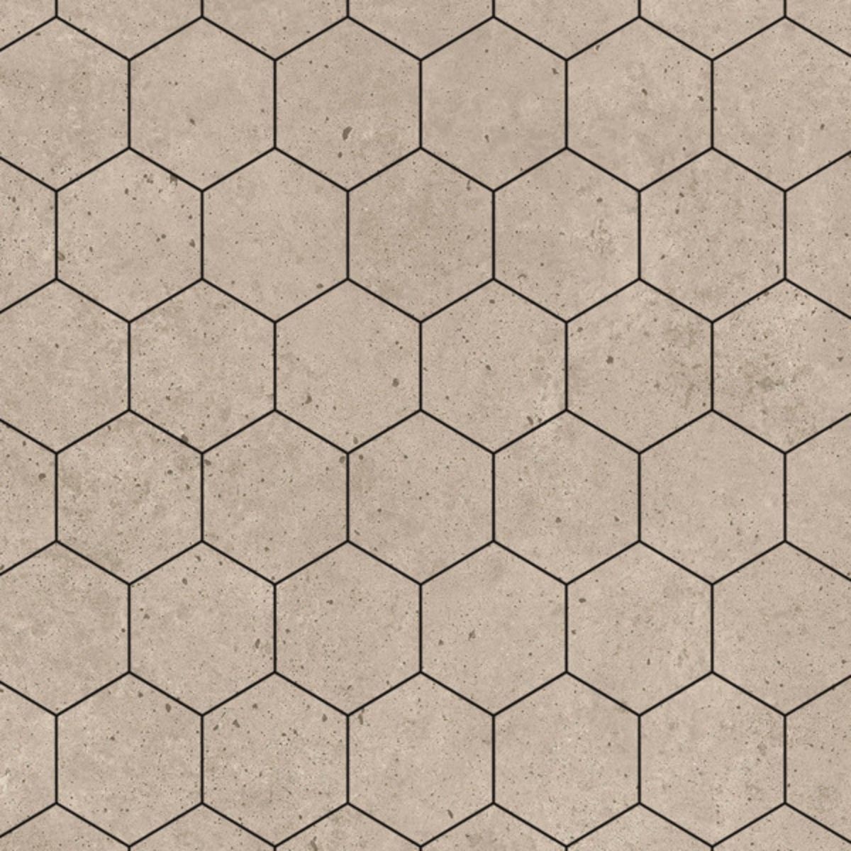 Fibo Rough Cement Hexagonal Tile Wall Panel 2400x600mm