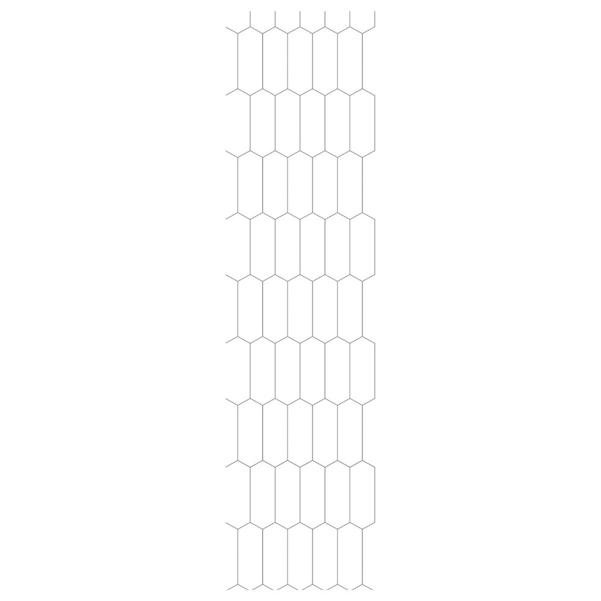 Fibo Denver White Elongated Hexagon Tile Wall Panel 2400x600mm