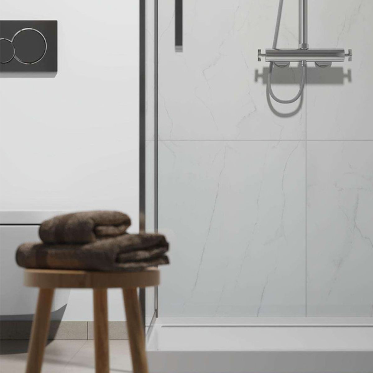 Fibo Bright Marble Gloss Tile Wall Panel 2400x600mm