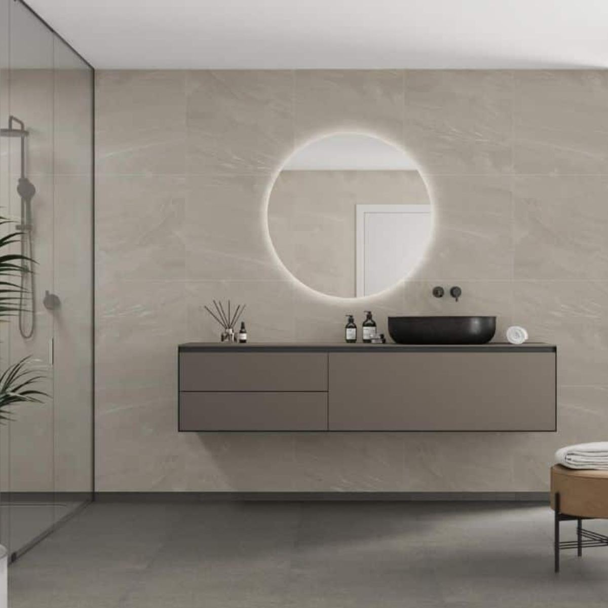 Fibo Beige Stone Tile Wall Panel 2400x600mm