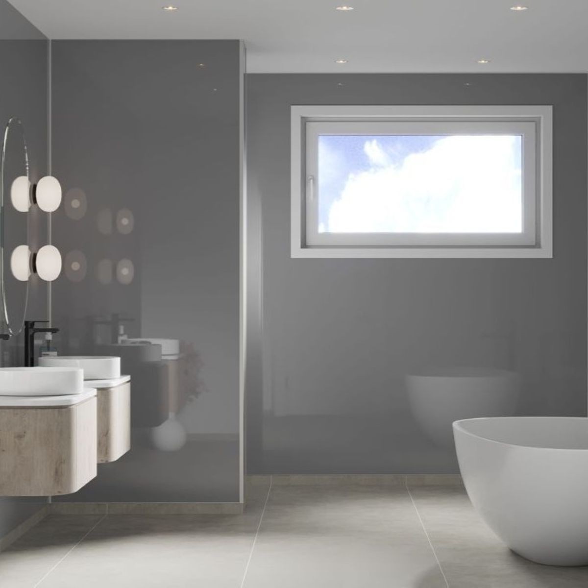 Fibo Medium Grey Wall Panel 2400x600mm