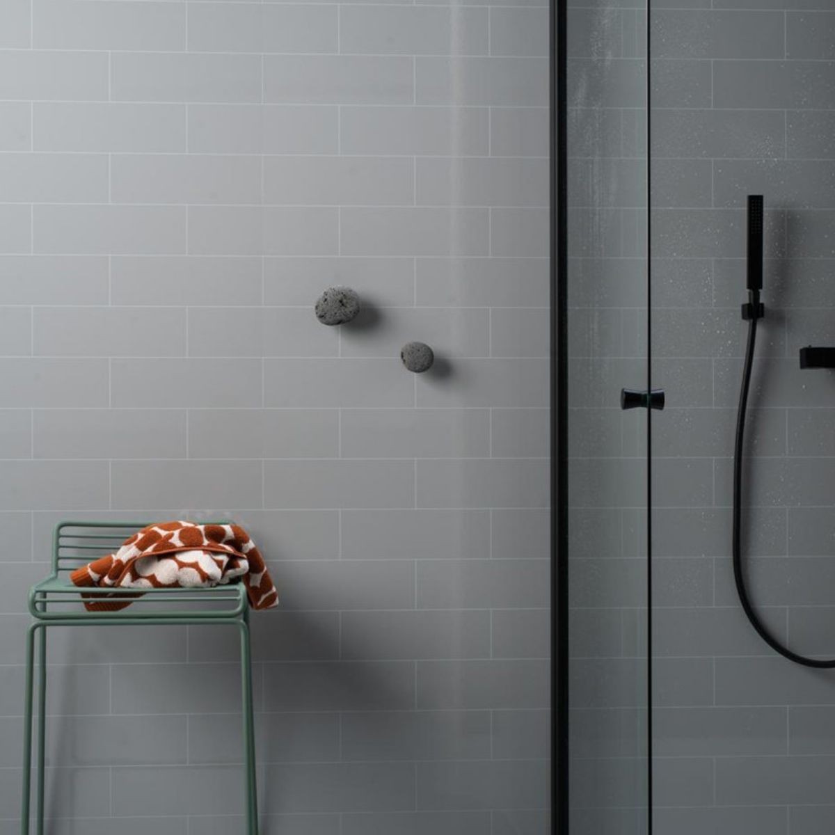 Fibo Medium Grey Metro Brick Tile Wall Panel 2400x600m