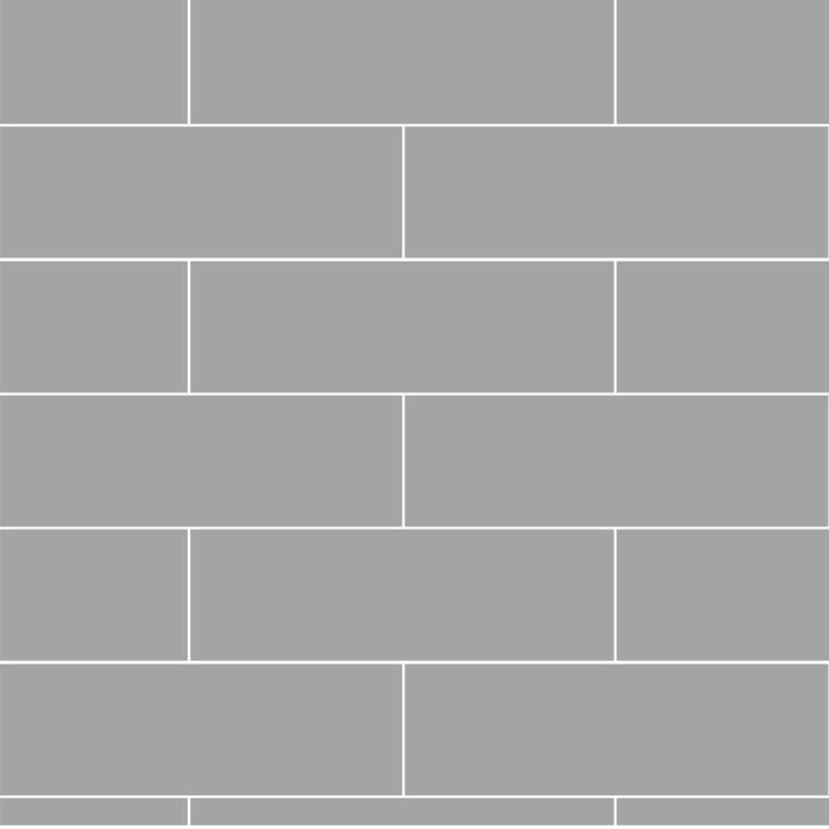 Fibo Medium Grey Metro Brick Tile Wall Panel 2400x600m