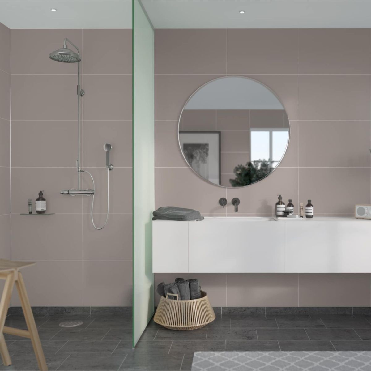 Fibo Warm Grey Tile Wall Panel 2400x600mm