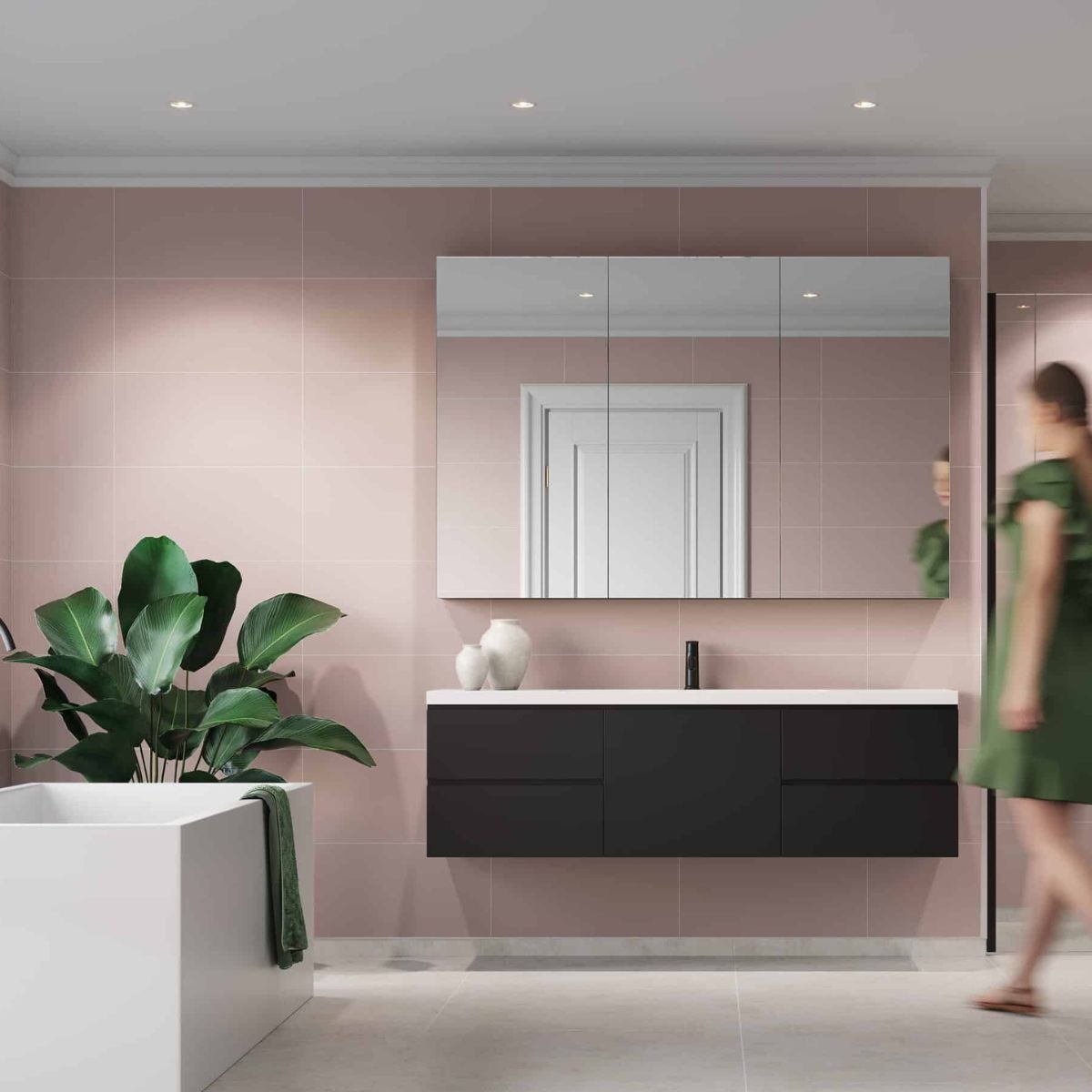 Fibo Dusky Pink Tile Wall Panel 2400x600mm