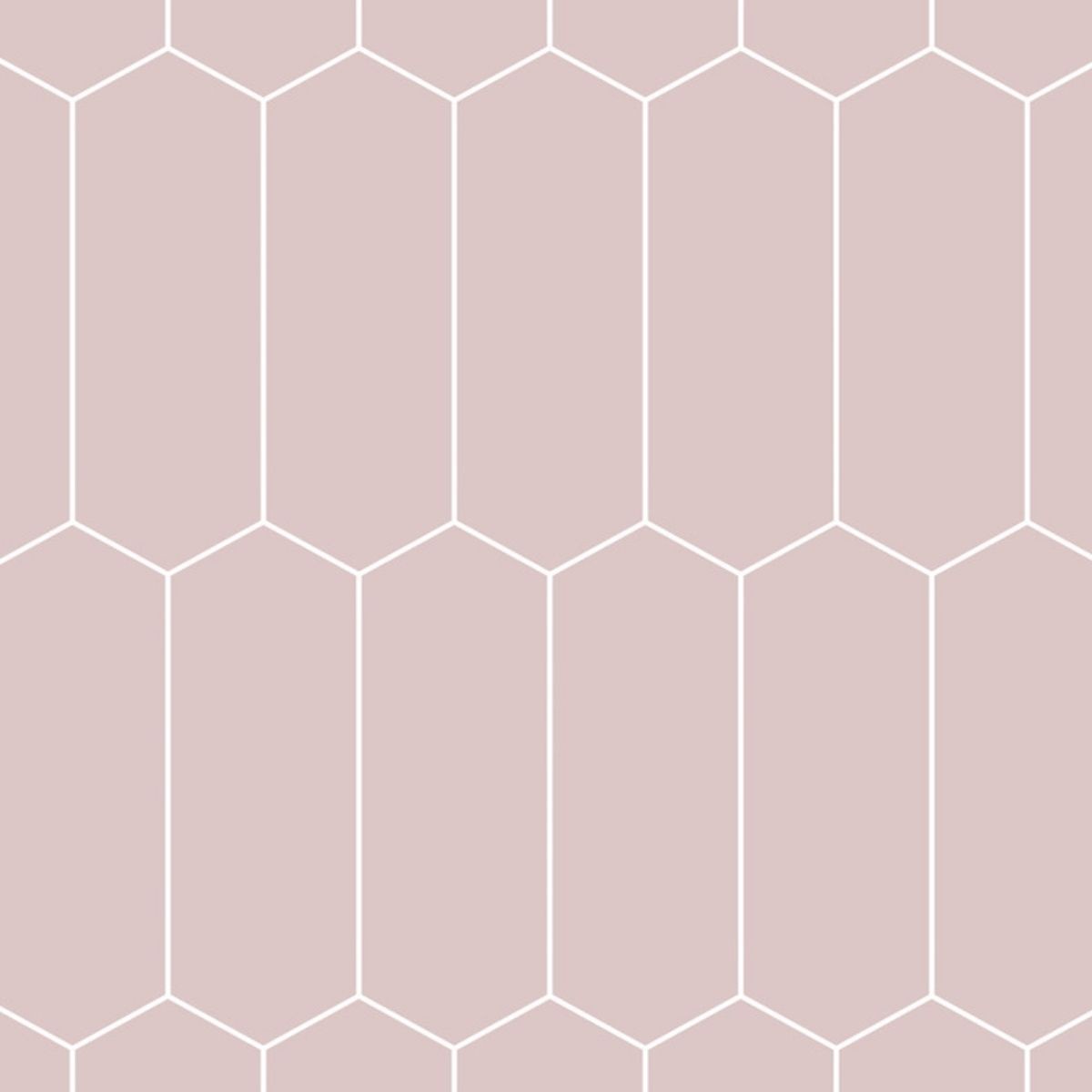 Fibo Dusky Pink Elongated Hexagon Tile Wall Panel 2400x600mm