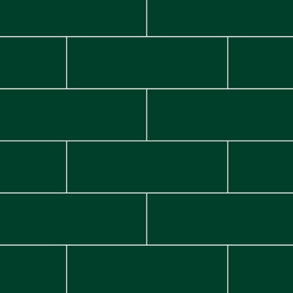 Fibo Bottle Green Metro Brick Tile Wall Panel 2400x600mm