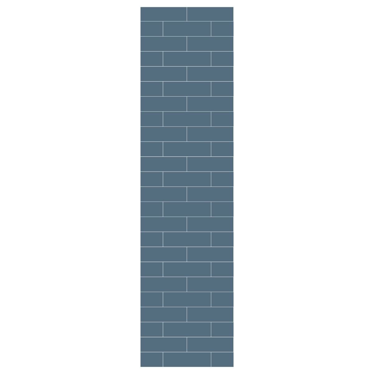 Fibo Dusty Blue Metro Brick Tile Wall Panel 2400x600mm