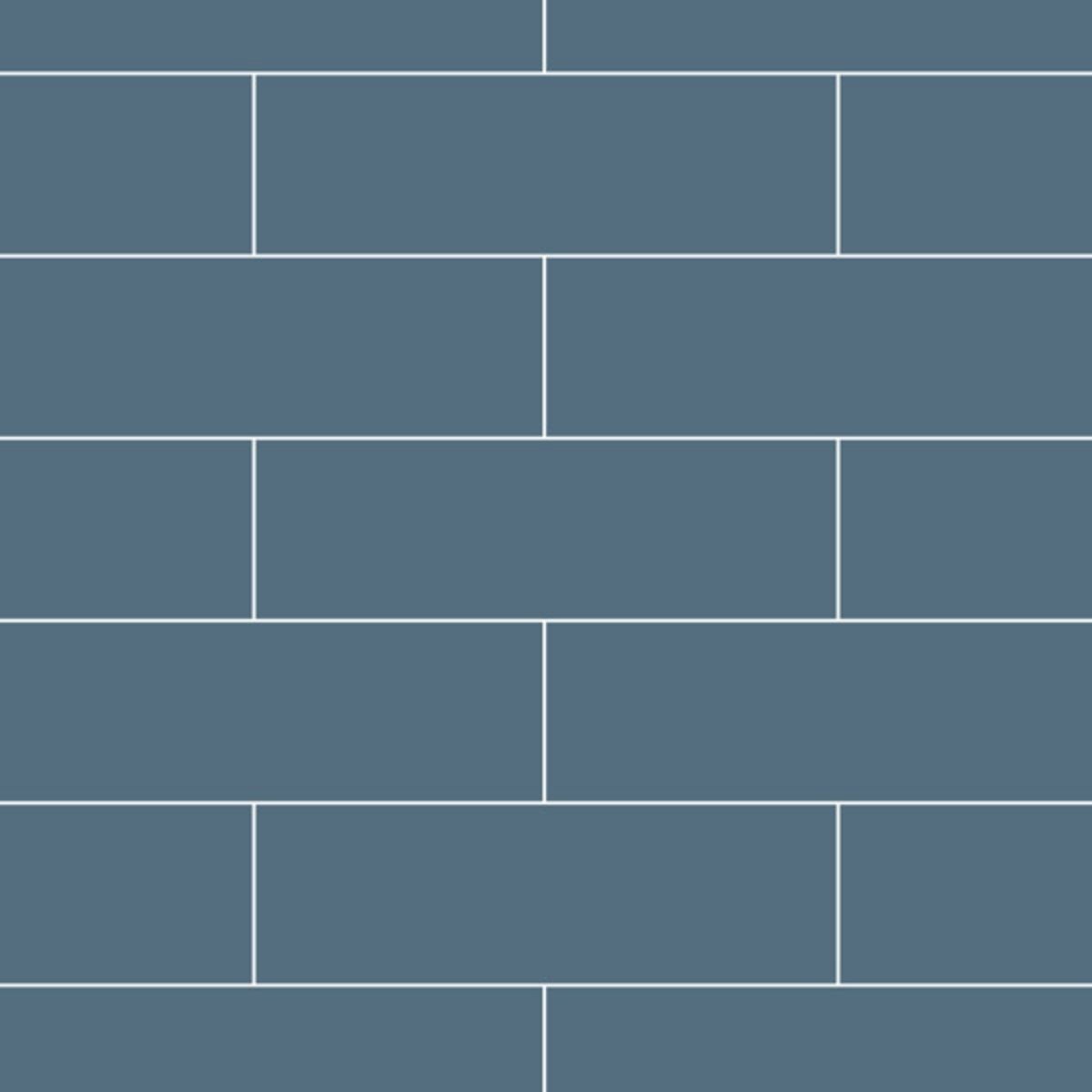 Fibo Dusty Blue Metro Brick Tile Wall Panel 2400x600mm