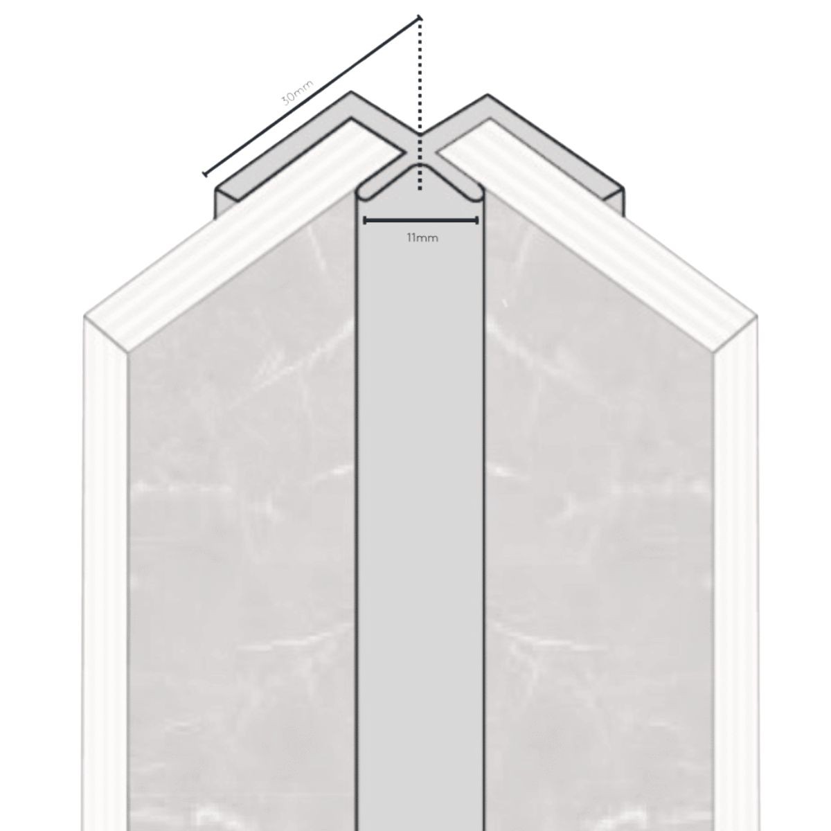 Fibo Internal Corner Trim Aluminium 2400mm