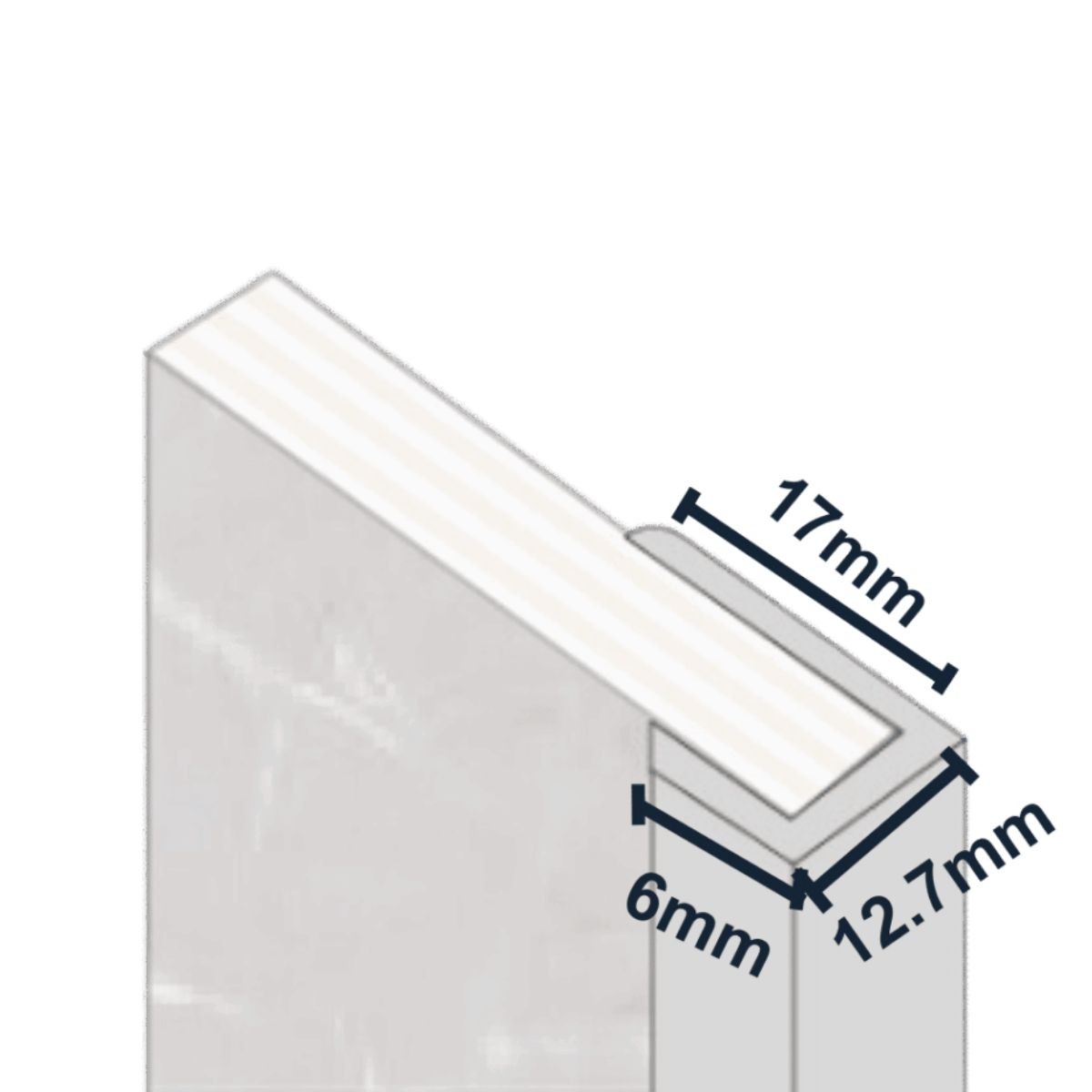 Fibo J Shaped Trim Aluminium 2400mm