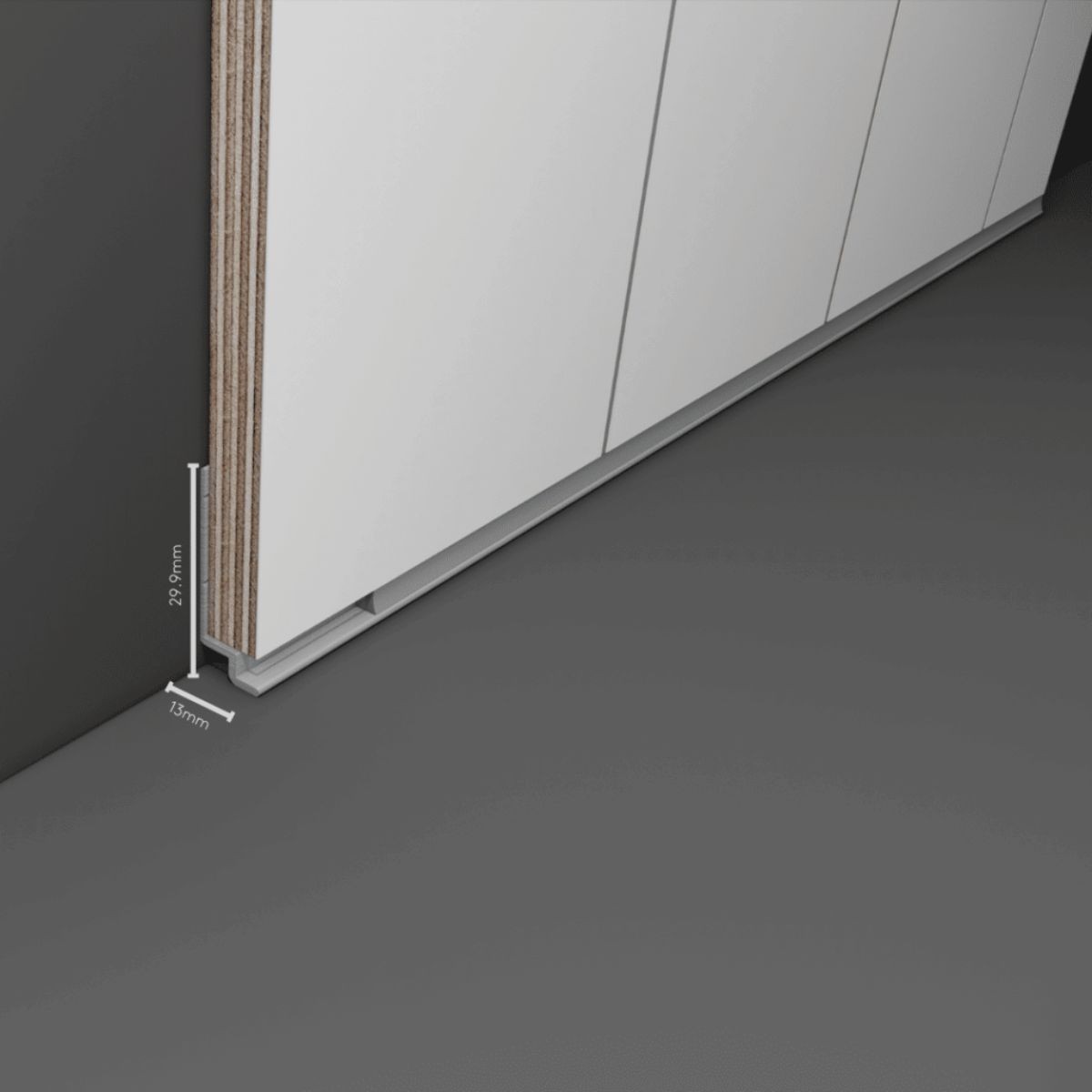 Fibo Base Trim Aluminium 2400mm