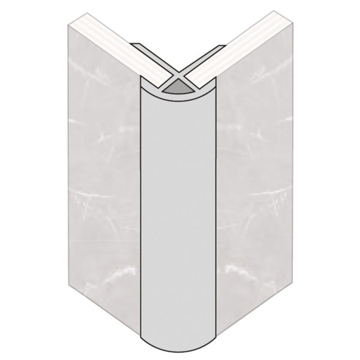 Fibo External Corner Trim Chrome 2400mm