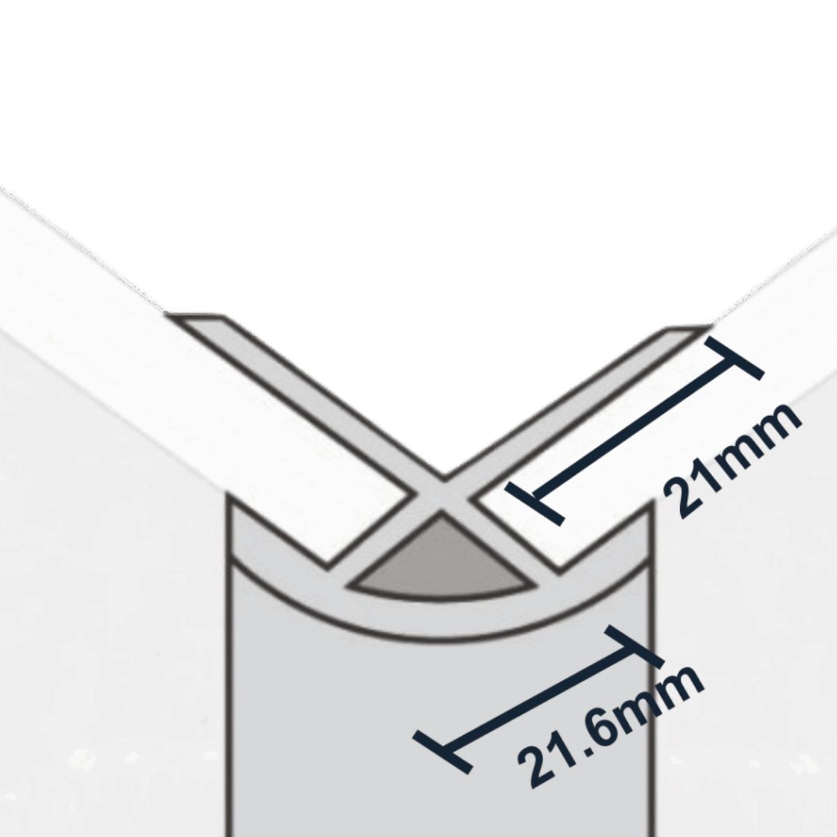 Fibo External Corner Trim Chrome 2400mm