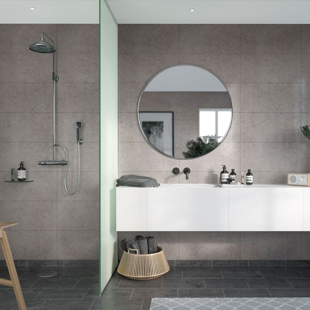 Fibo Grey Concrete Tile Wall Panel 2400x600mm 