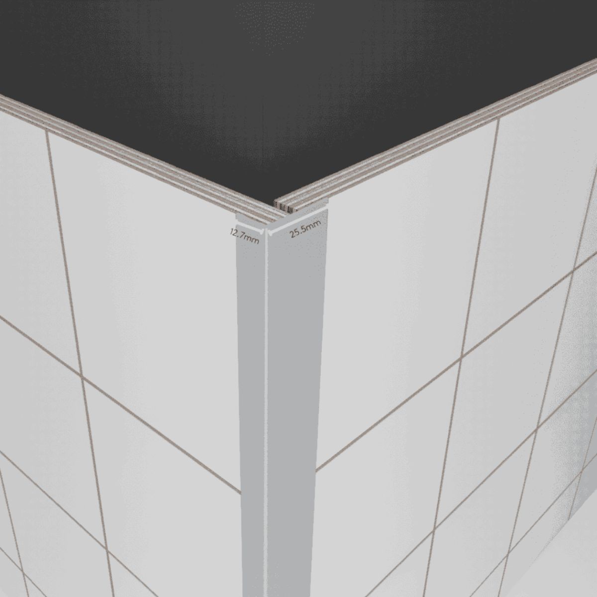 Fibo L Shape Trim Black 2400mm