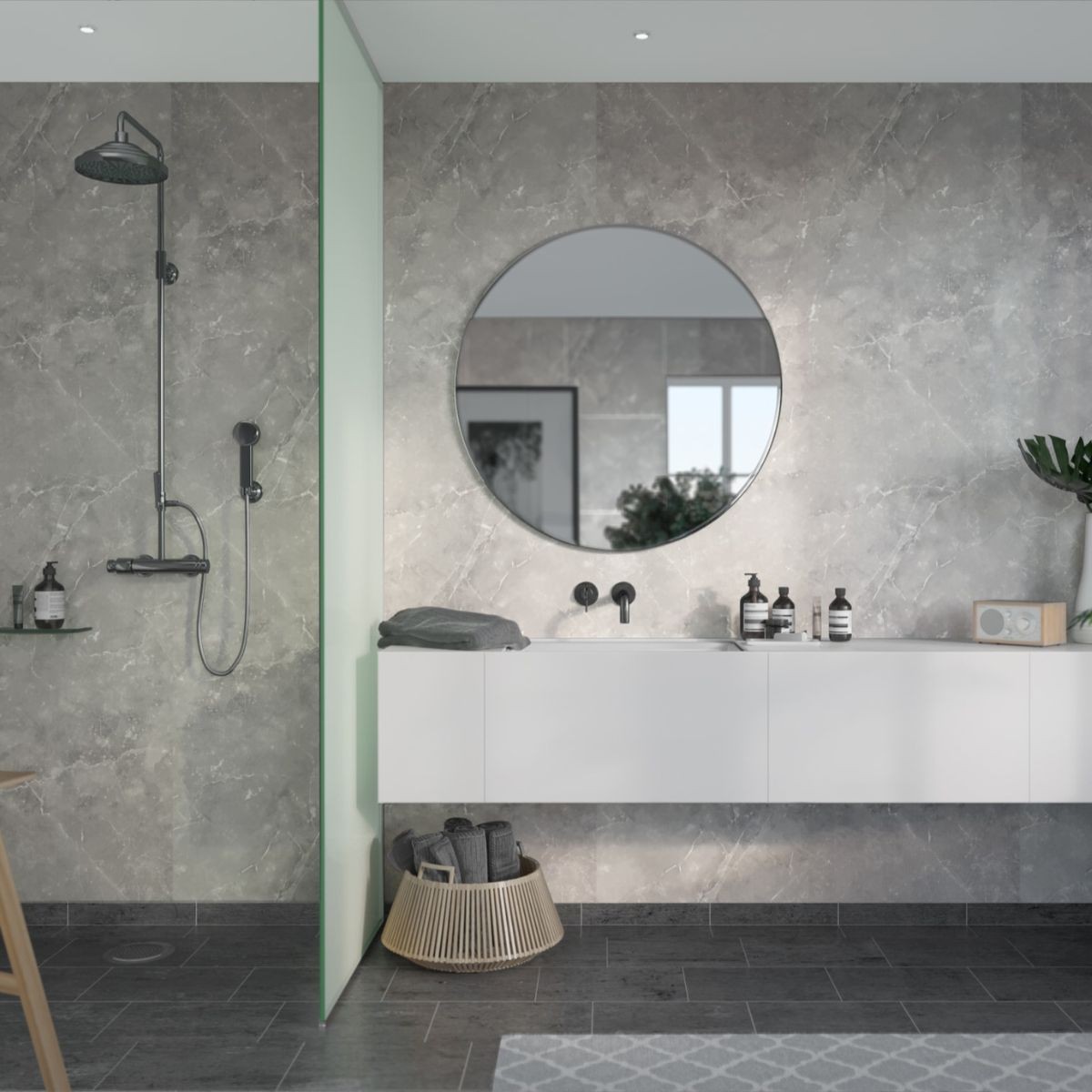 Fibo Silver Grey Marble Wall Panel 2400x600mm