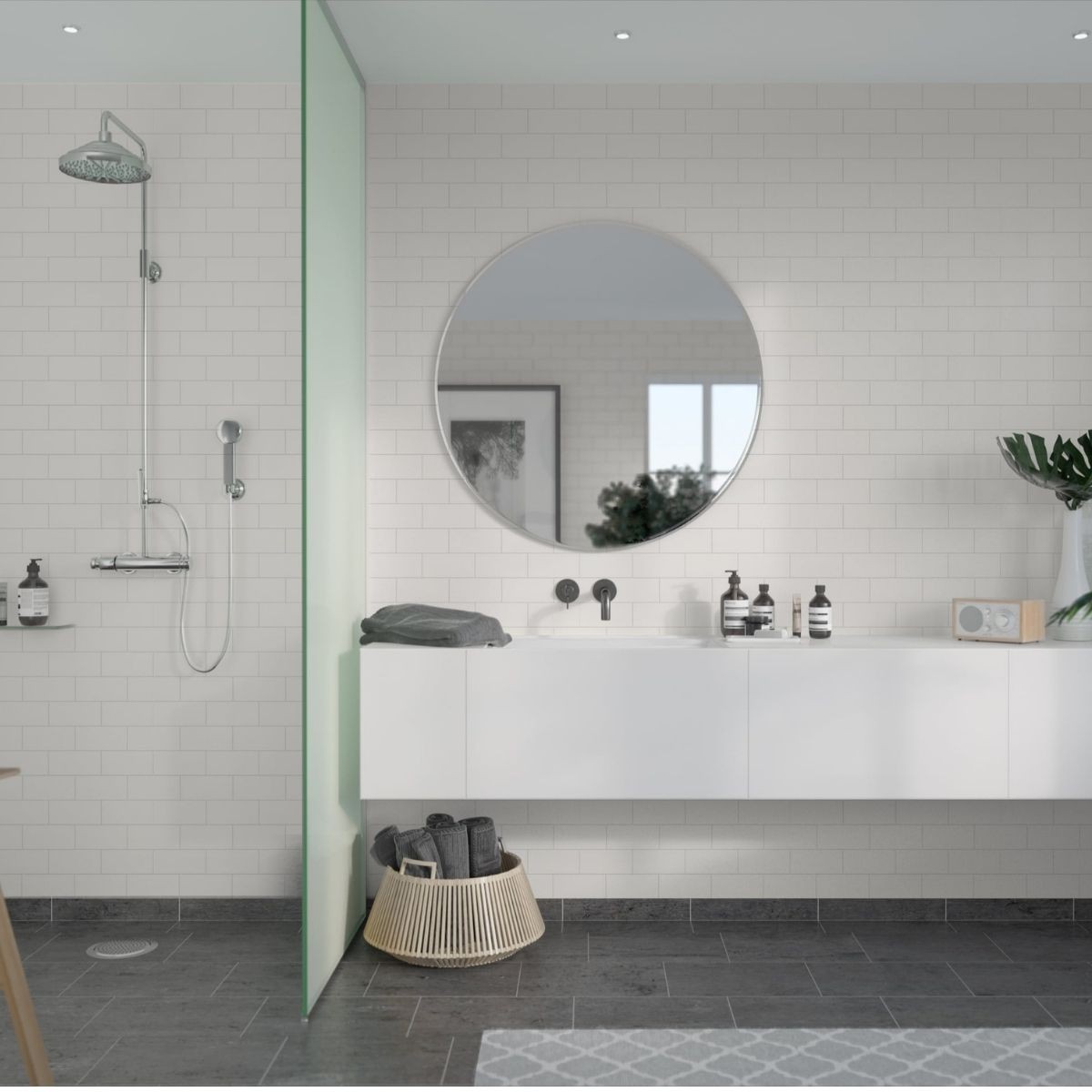Fibo White Silk Merto Brick Tile Wall Panel 2400x600mm