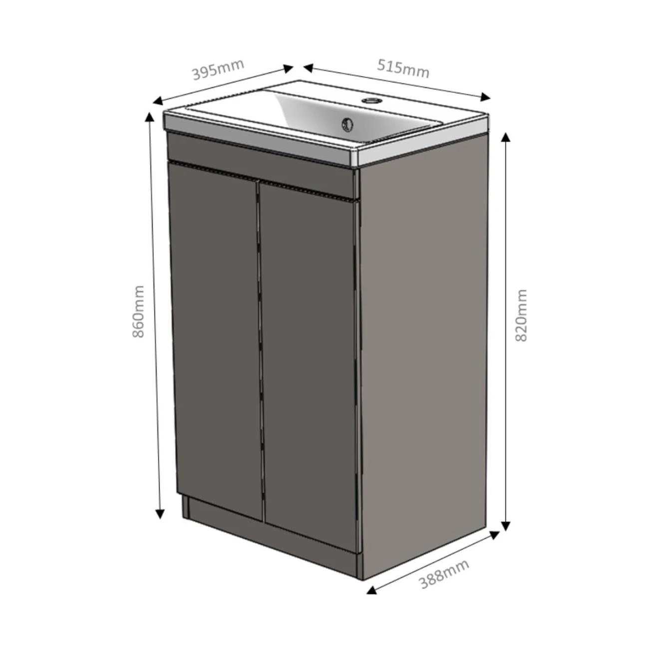Gemini Matt Dark Blue Vanity Unit & Basin 500mm