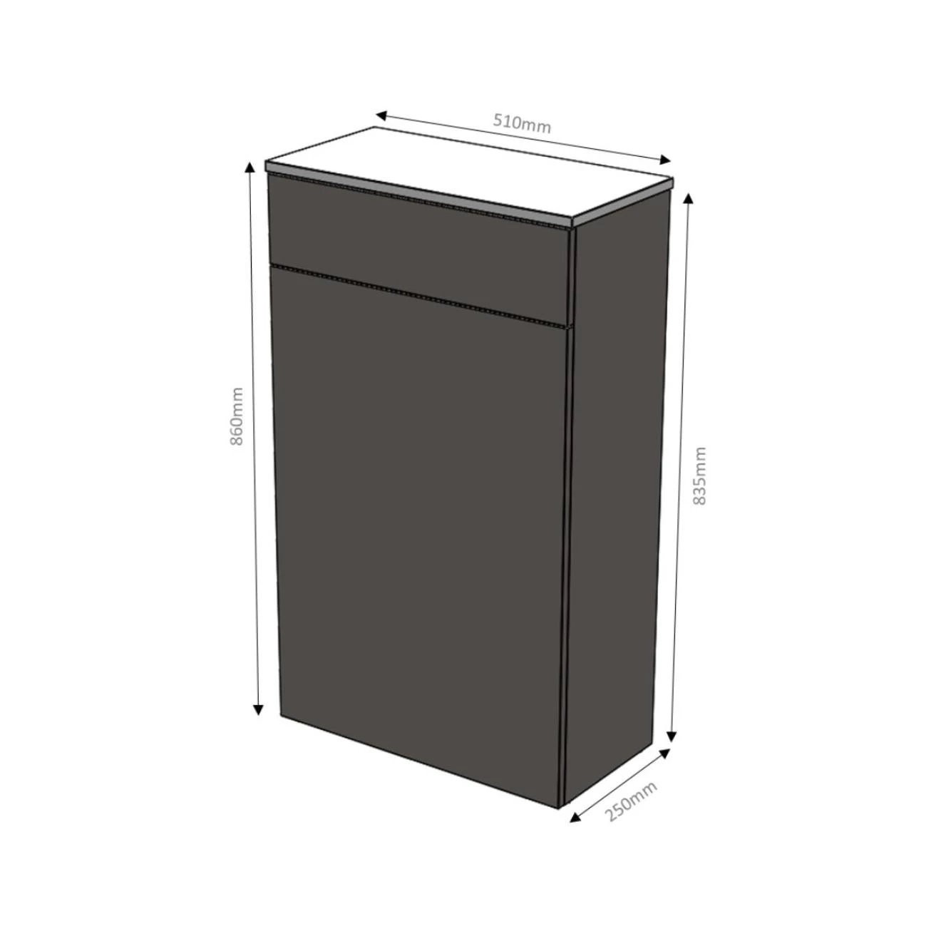 Gemini Deep Sea Green Back To Wall WC Unit 510mm