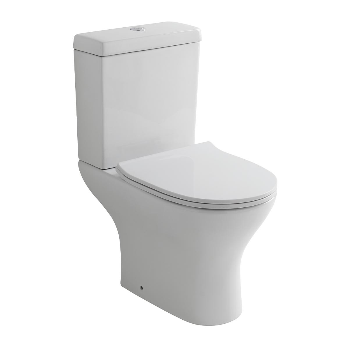 Croft Rimless Open Back Close Coupled Pan with Cistern & Soft Close Seat