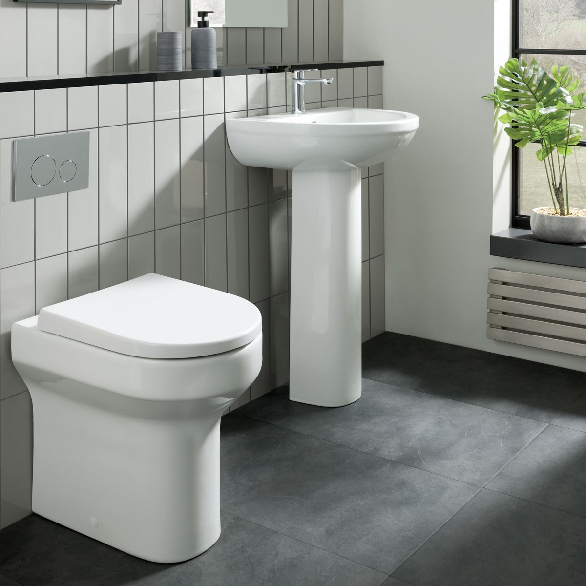 Harlech Comfort Height Back To Wall Pan with Soft Close Seat