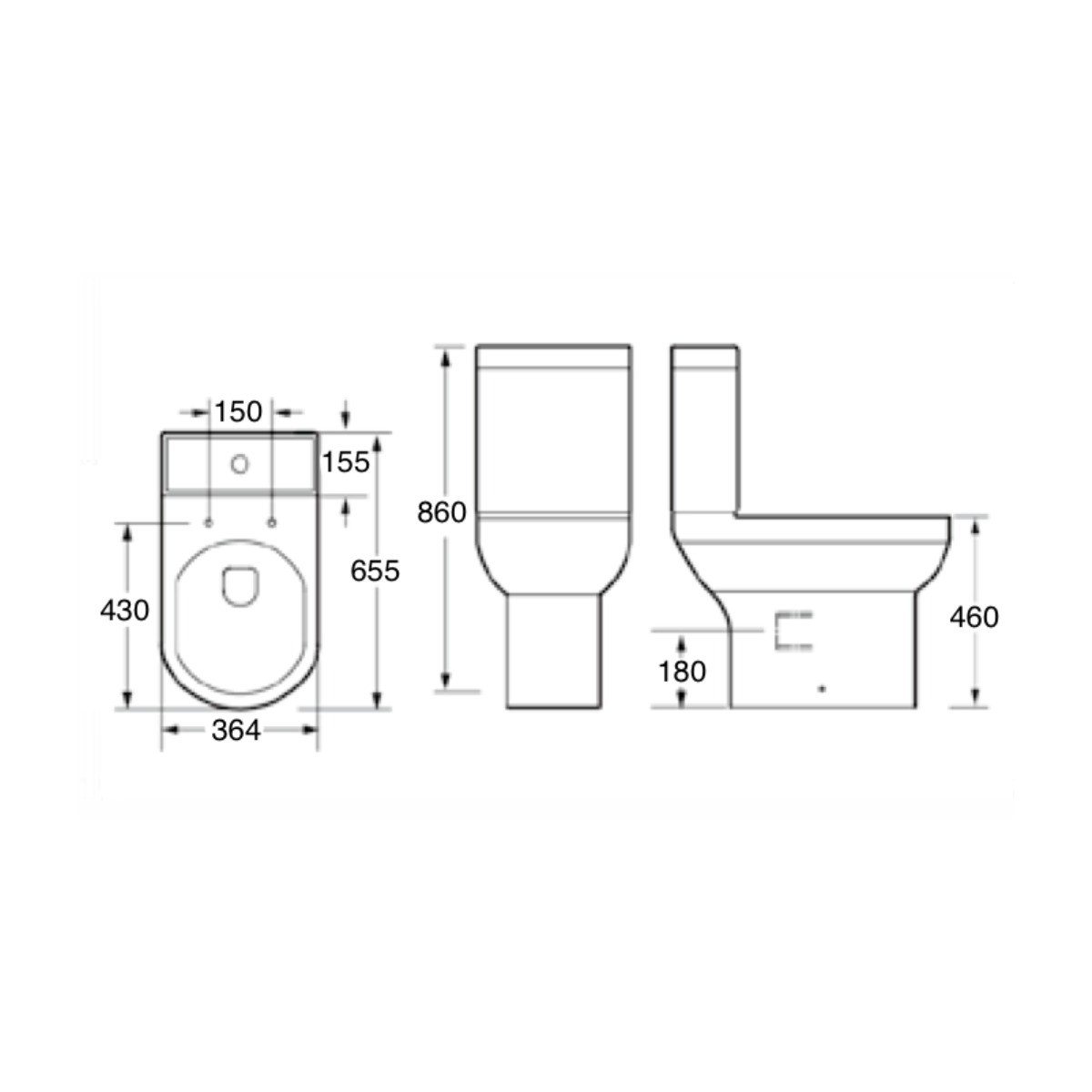 Harlech Comfort Height Close Coupled Pan with Cistern & Soft Close Seat